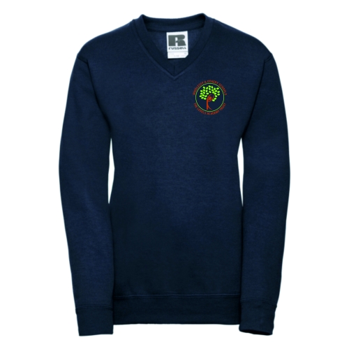 Middlezoy Childrens V.Neck Navy Sweatshirt