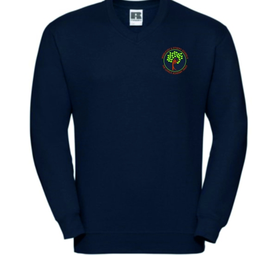 Middlezoy Adult V.neck Navy Sweatshirt