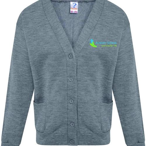 Avalon School - Woodbank Cardigan Adult - Grey MADE TO ORDER