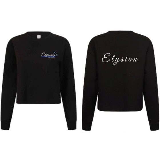 Elysian Twirlers Ladies Cropped Sweat - Black ST515