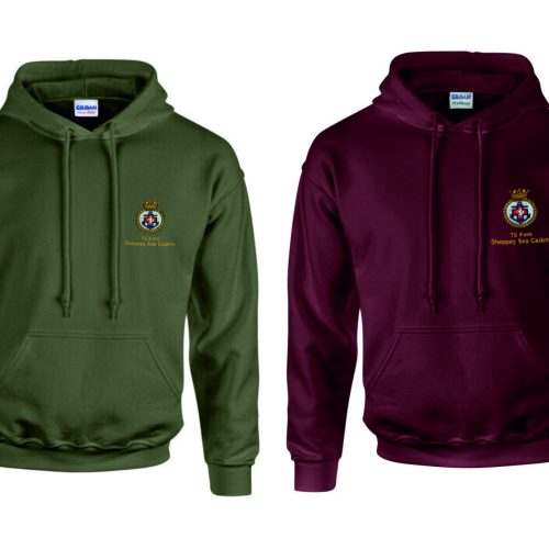 Sheppey Sea Cadets Over Head Hoodie - Burgundy or Military Green GD57