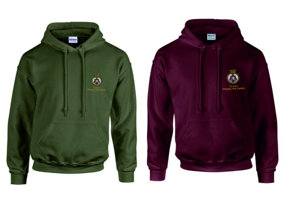 Sheppey Sea Cadets Over Head Hoodie - Burgundy or Military Green GD57