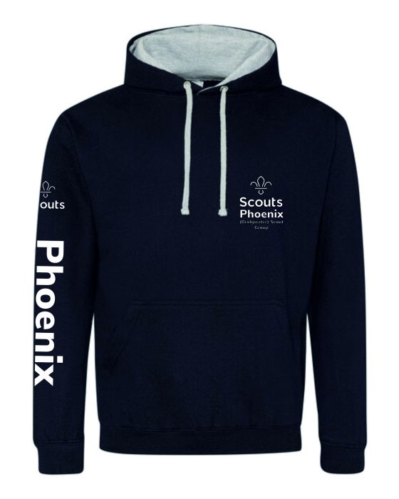 Phoenix Scouts Childrens Hoody Navy/Heather Grey - JH003B
