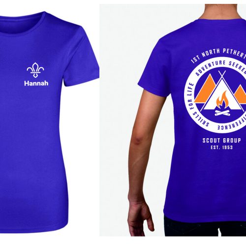 Ladies T-shirt, JC005, Purple NP Scouts