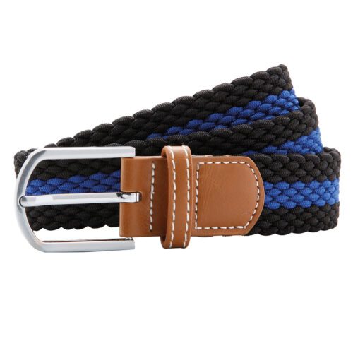 Two-colour stripe braid stretch belt