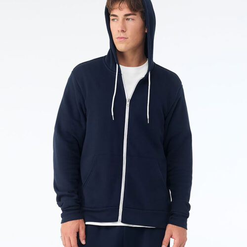 Unisex polycotton fleece full-zip hoodie