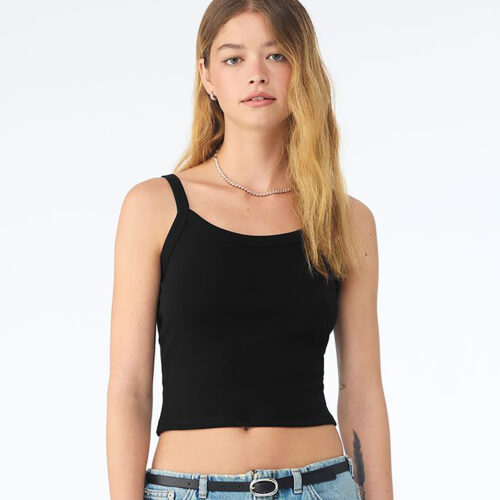 Women’s micro rib spaghetti strap tank