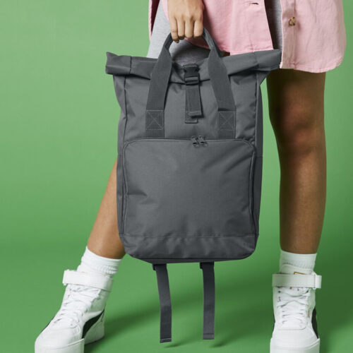 Twin handle roll-top backpack