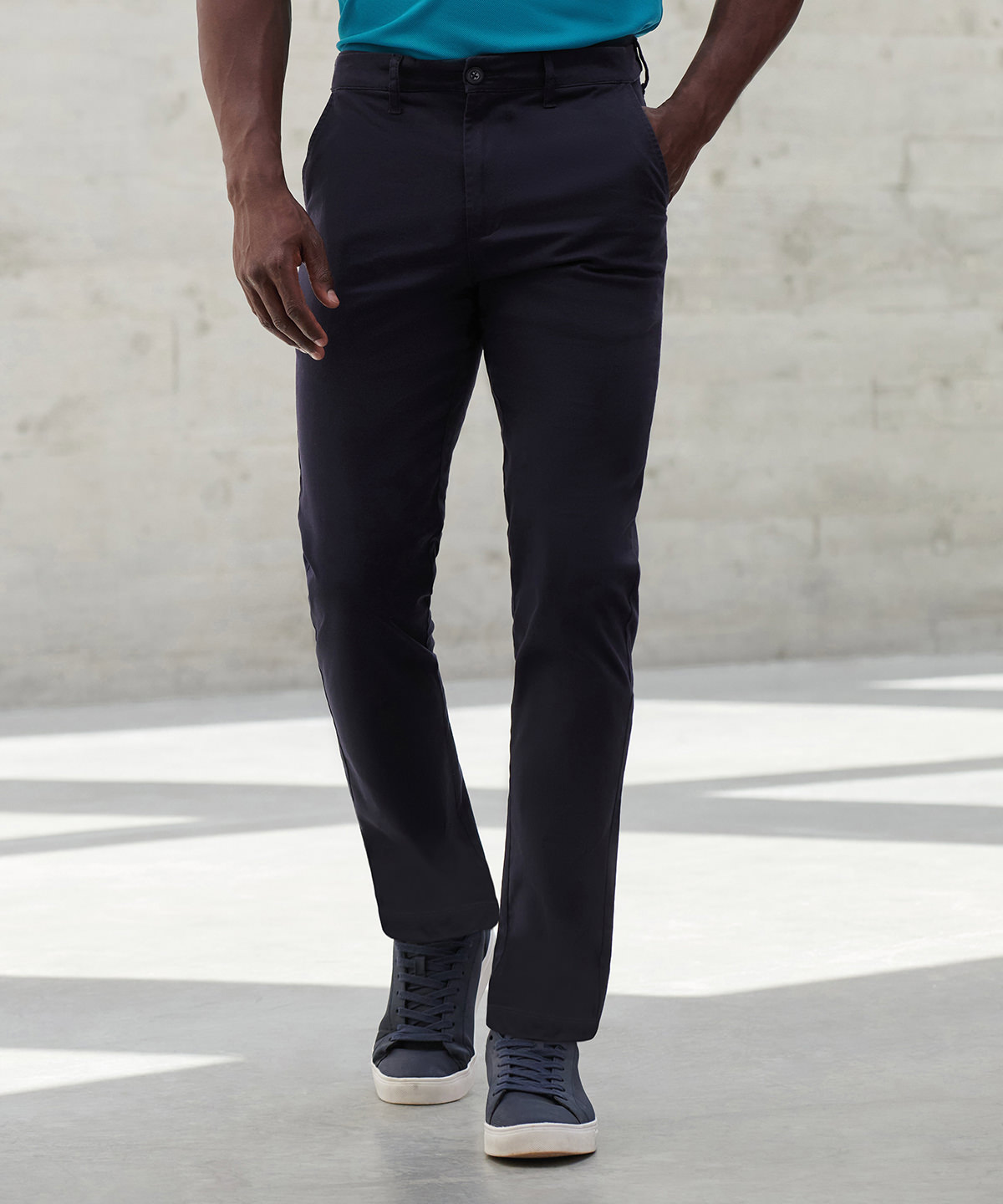 Stretch chinos with flex waistband