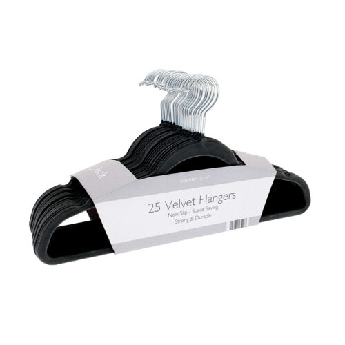 Velvet-effect coat hangers (25-pack)