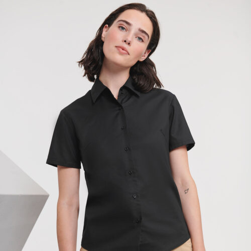 Women's short sleeve Oxford shirt