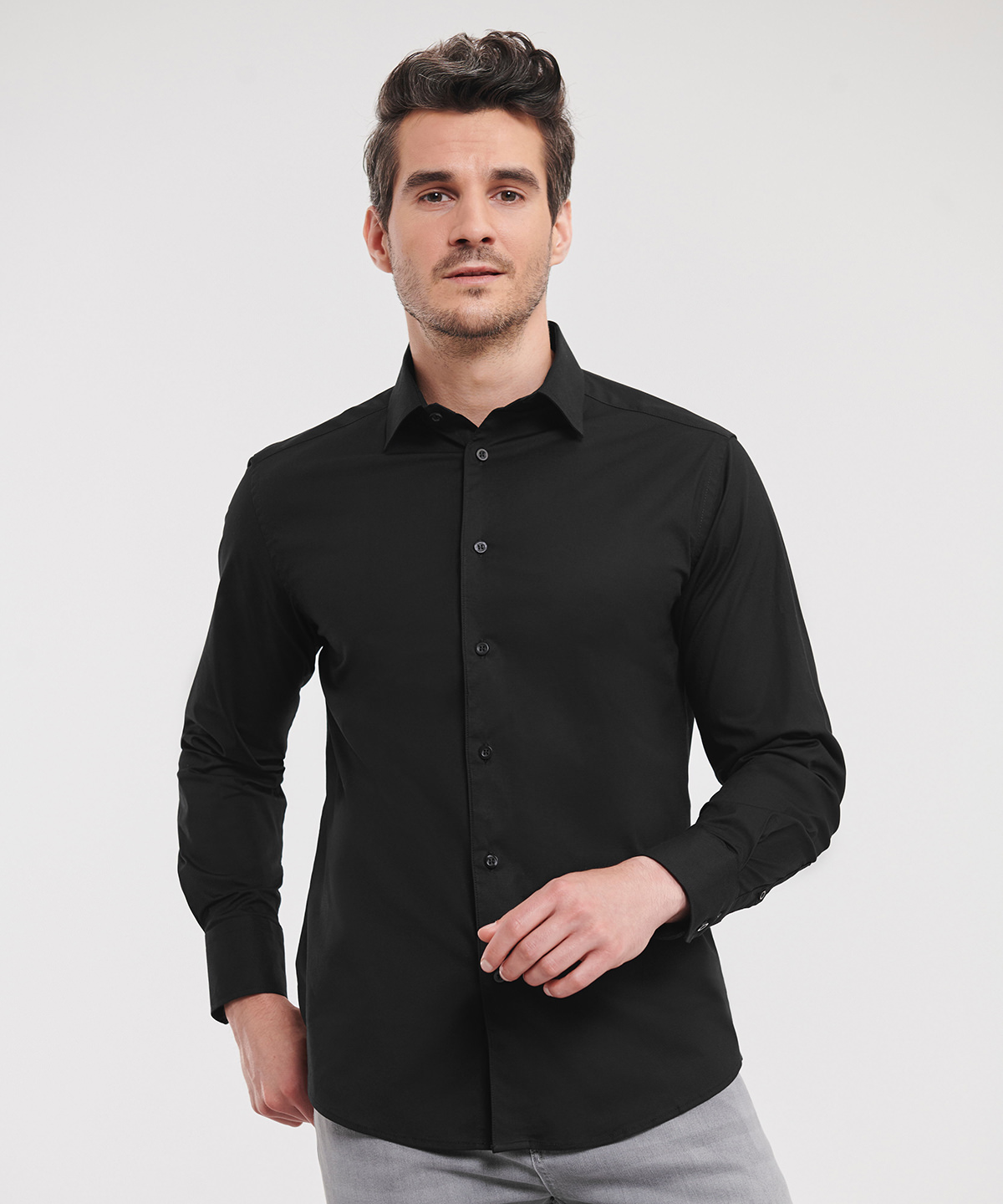 Long sleeve easycare fitted shirt