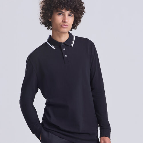 Long sleeve tipped 100 polo