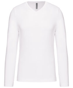 Men's long-sleeved V-neck T-shirt