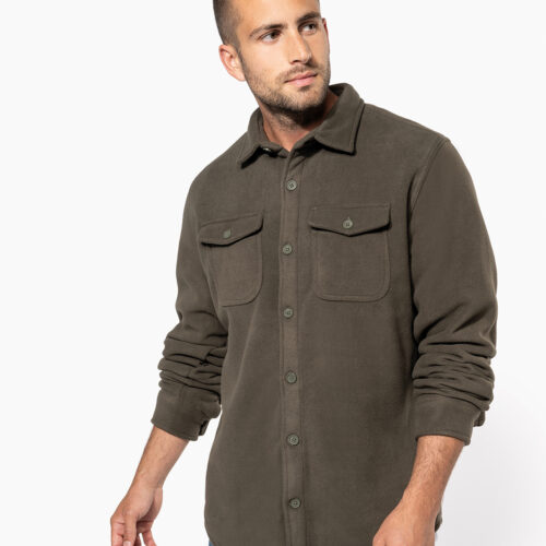 Sherpa-lined fleece overshirt