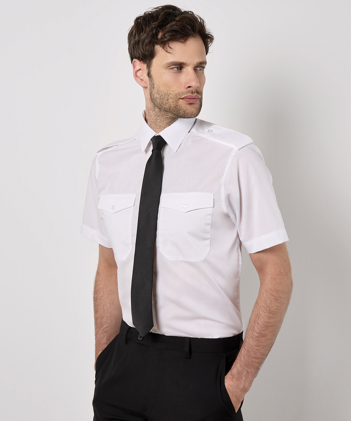 Pilot shirt short-sleeved (tailored fit)