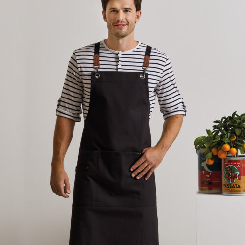 Clip ‘n’ Clasp cross-back bib apron