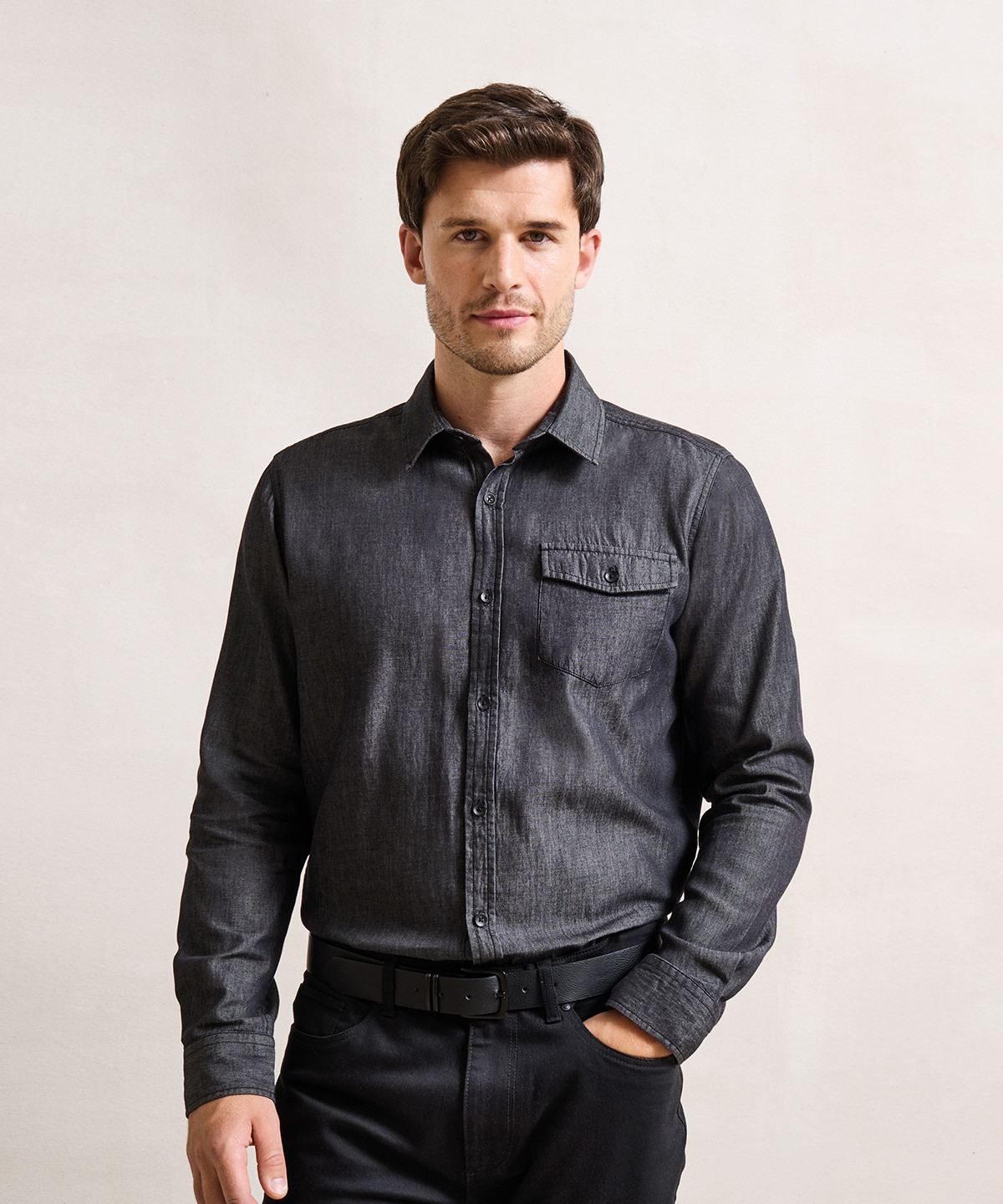 Jeans stitch denim shirt