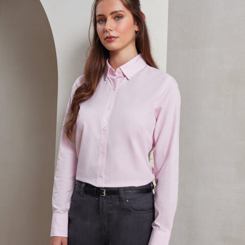 Women's cotton-rich Oxford stripes blouse