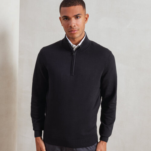 ¼ zip knitted sweater