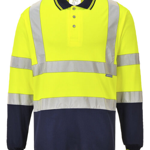 Two-tone long sleeve polo (S279)