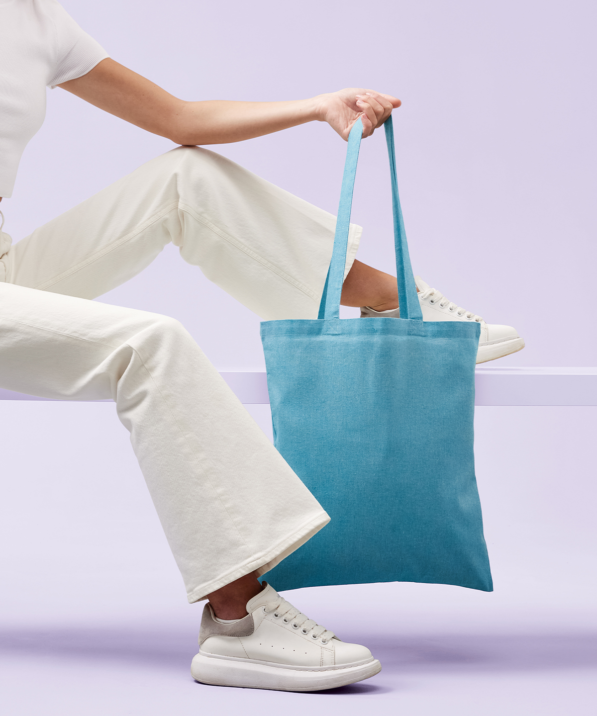 Recycled cotton shopper long handle