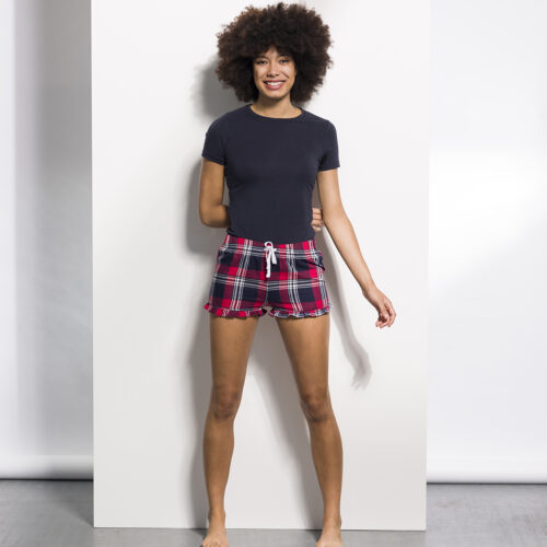Women's tartan frill shorts