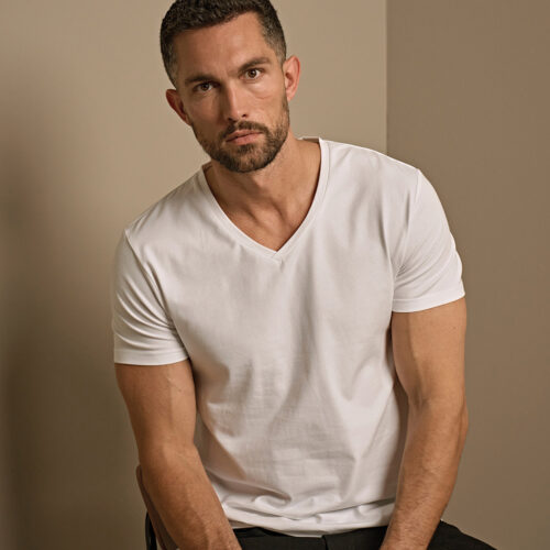 Stretch v-neck tee (401)