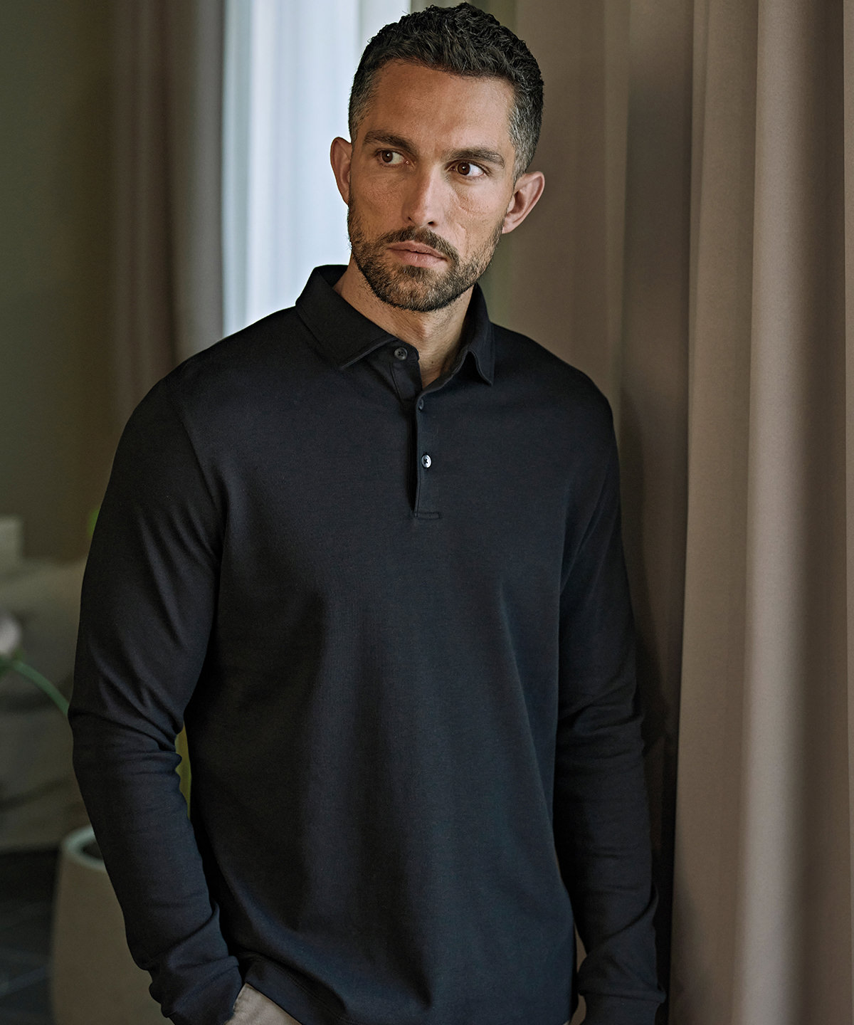 Pima cotton long-sleeve polo (1442)