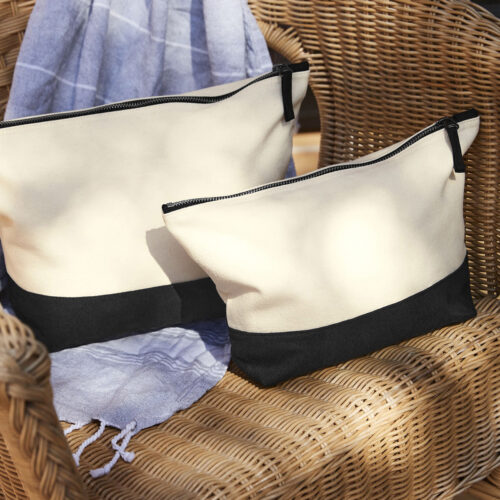 Dipped base canvas accessory bag